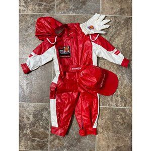 Italian Made Kids Racing Driver Car Racing Costume Hat Gloves Booties Halloween